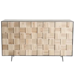 Macabane Buffet 4 portes Sapin et pieds métal CARLA Best