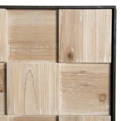 Macabane Buffet 4 portes Sapin et pieds métal CARLA Best