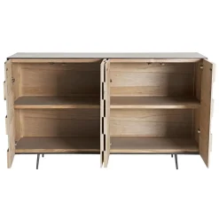 Macabane Buffet 4 portes Sapin et pieds métal CARLA Best