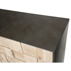 Macabane Buffet 4 portes Sapin et pieds métal CARLA Best