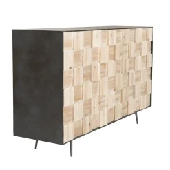 Macabane Buffet 4 portes Sapin et pieds métal CARLA Best