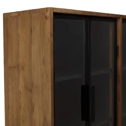 Macabane Buffet 4 portes vitrées 6 étagères 1 niche Outlet