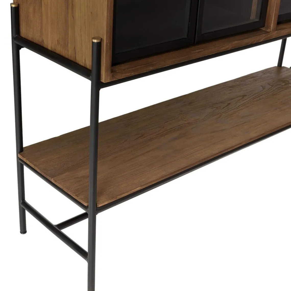 Macabane Buffet 4 portes vitrées 6 étagères 1 niche Outlet