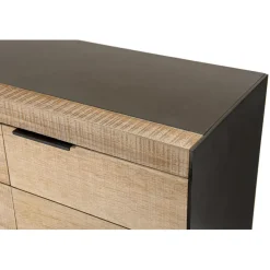 Macabane Buffet 3 tiroirs 1 porte teck et pieds métal CARLA Online