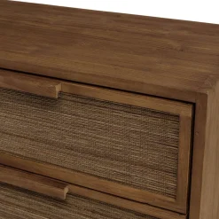 Macabane Buffet 4 tiroirs 1 étagère en bois de teck recyclé Best