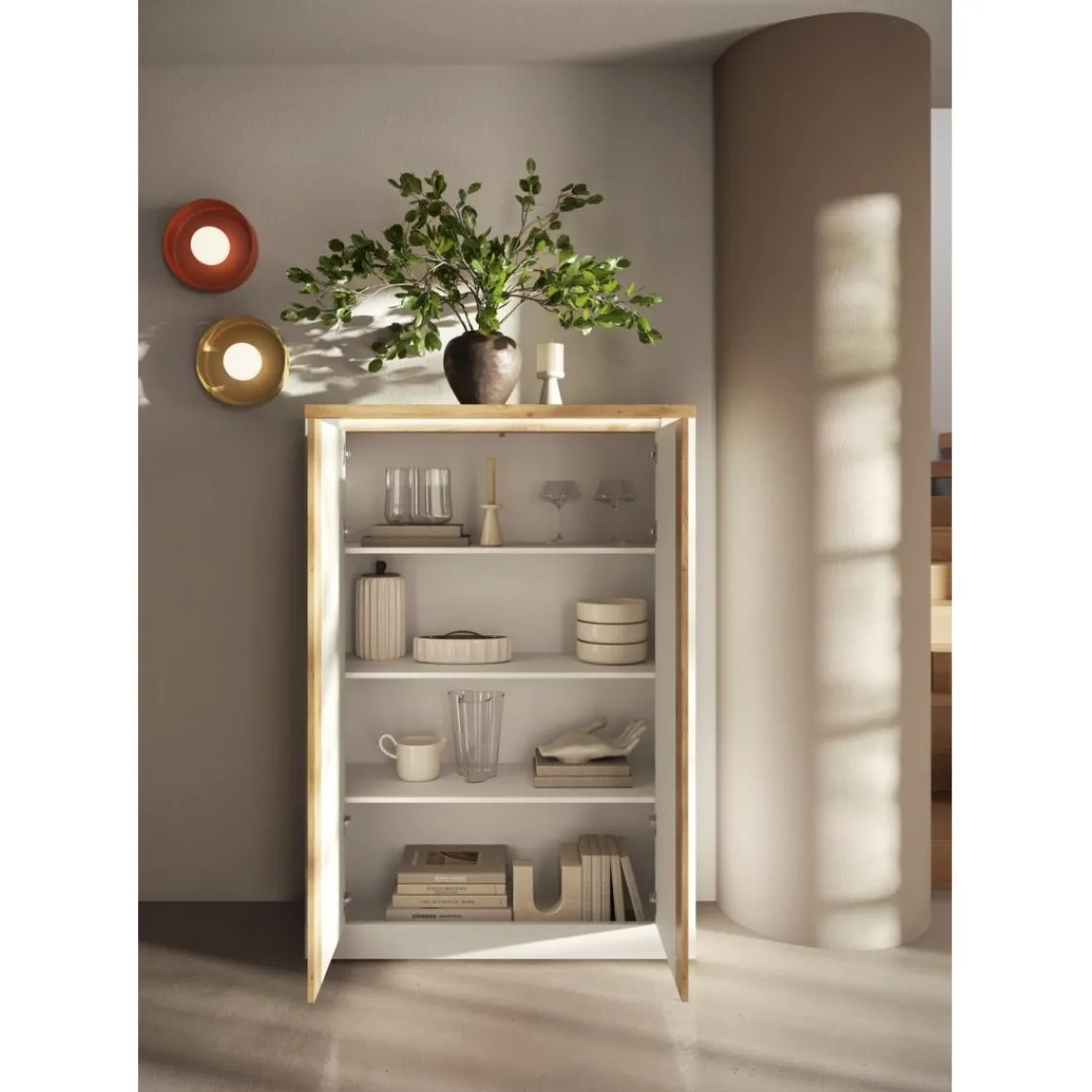 3S. x Home Buffet Blanc SAVONA style contemporain Sale