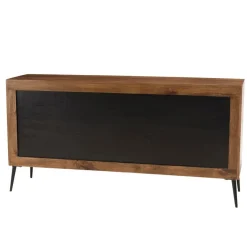Macabane Buffet bois 3 portes symétriques pieds métal KIARA Online
