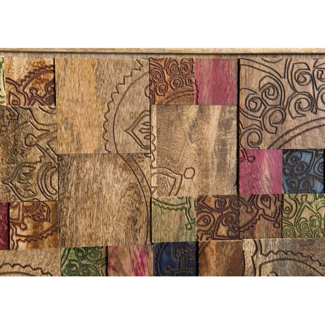 Macabane Buffet bois Manguier 160x45cm 2 portes coulissantes 1 étagère Jodhpur Best