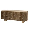 Macabane Buffet bois Manguier 177x45cm 4 portes 2 étagères Goa Clearance
