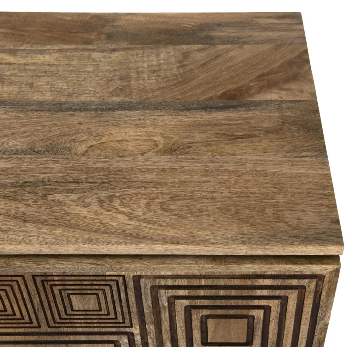 Macabane Buffet bois Manguier 177x45cm 4 portes 2 étagères Goa Clearance