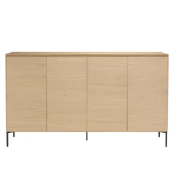 Macabane Buffet couleur naturelle 4 portes 6 étagères pieds métal noir MAXENDRE Bois Hot