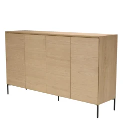 Macabane Buffet couleur naturelle 4 portes 6 étagères pieds métal noir MAXENDRE Bois Hot