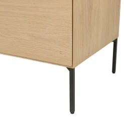 Macabane Buffet couleur naturelle 4 portes 6 étagères pieds métal noir MAXENDRE Bois Hot