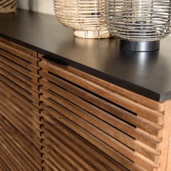 Macabane Buffet en bois de manguier 4 portes ajourées ALIX Hot