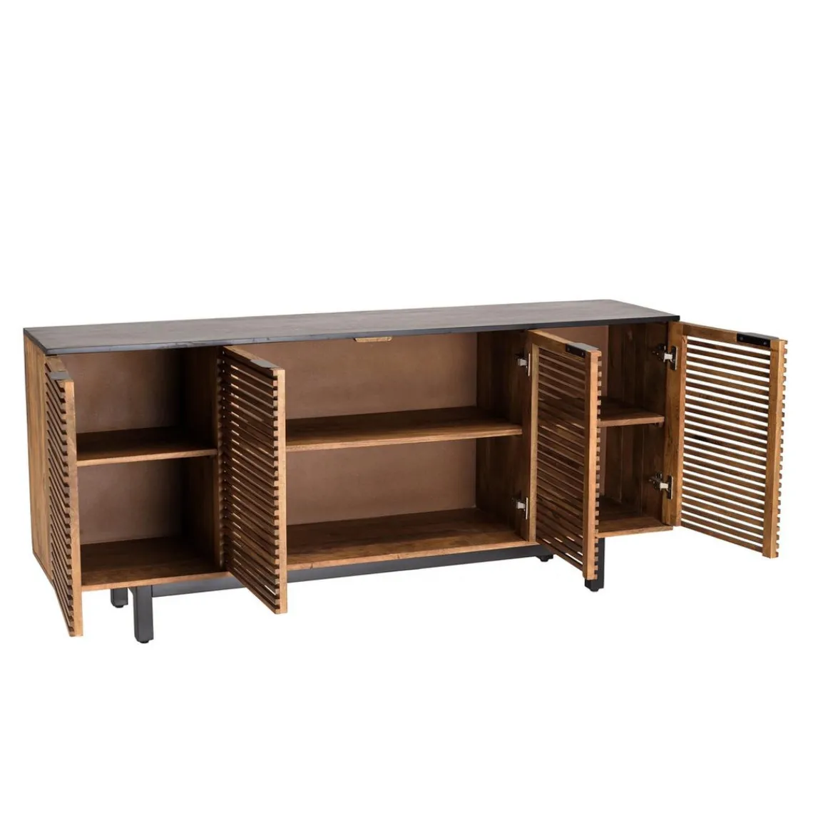 Macabane Buffet en bois de manguier 4 portes ajourées ALIX Hot