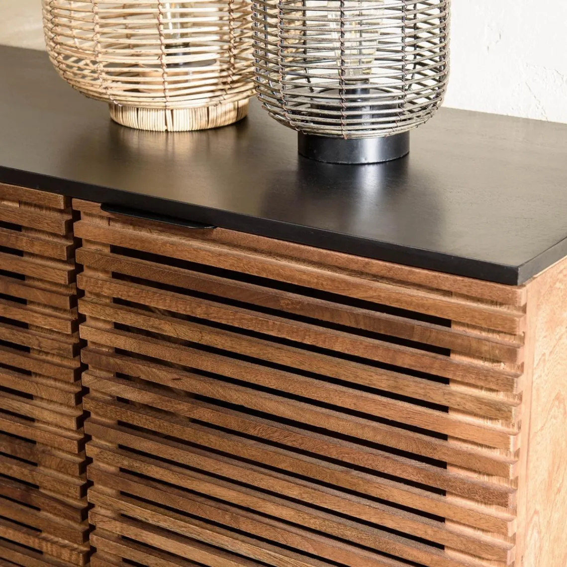 Macabane Buffet en bois de manguier 4 portes ajourées ALIX Hot