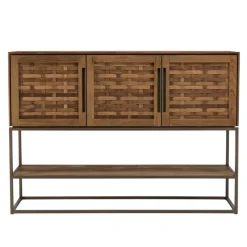 Macabane Buffet en bois de teck recyclé 3 portes Sale