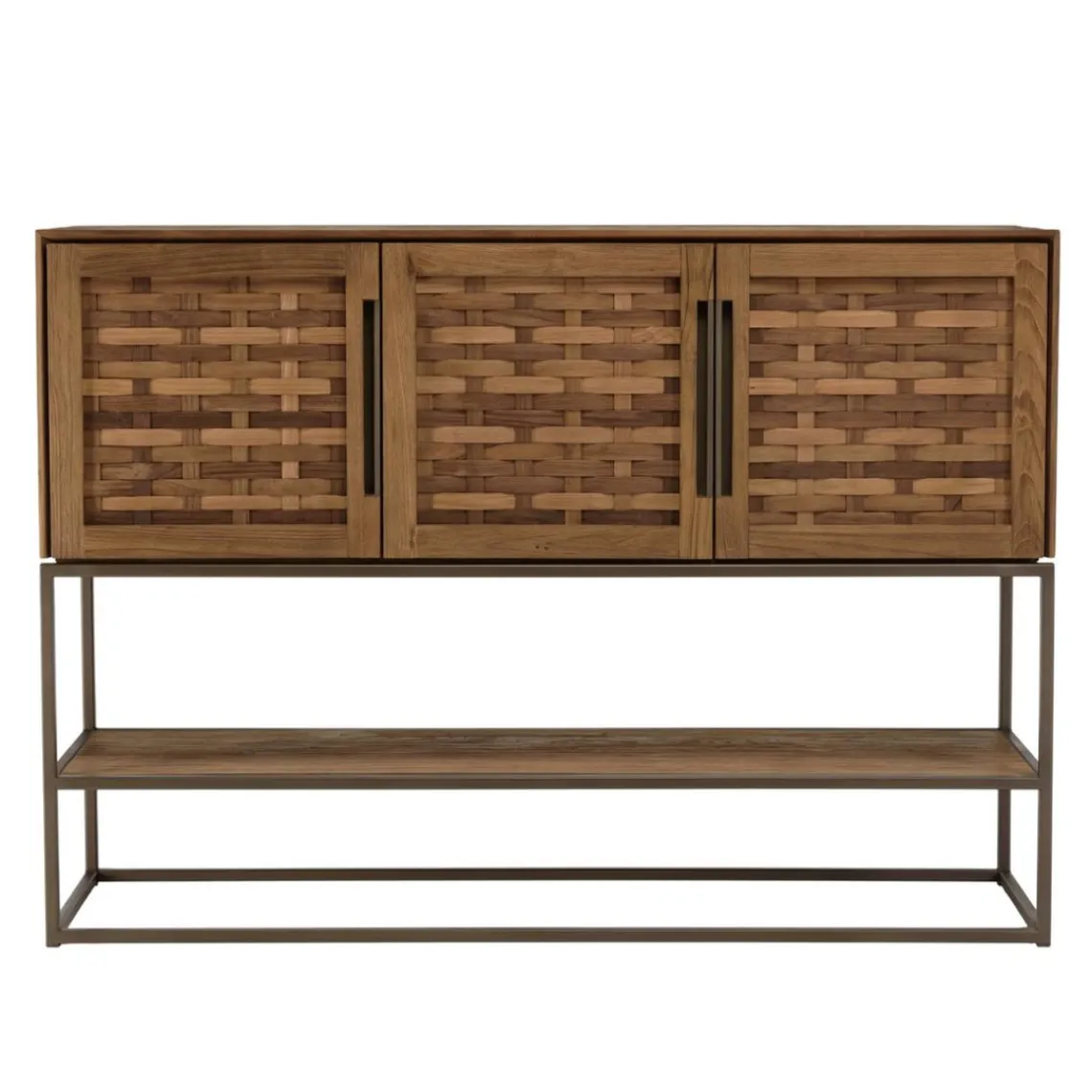 Macabane Buffet en bois de teck recyclé 3 portes Sale