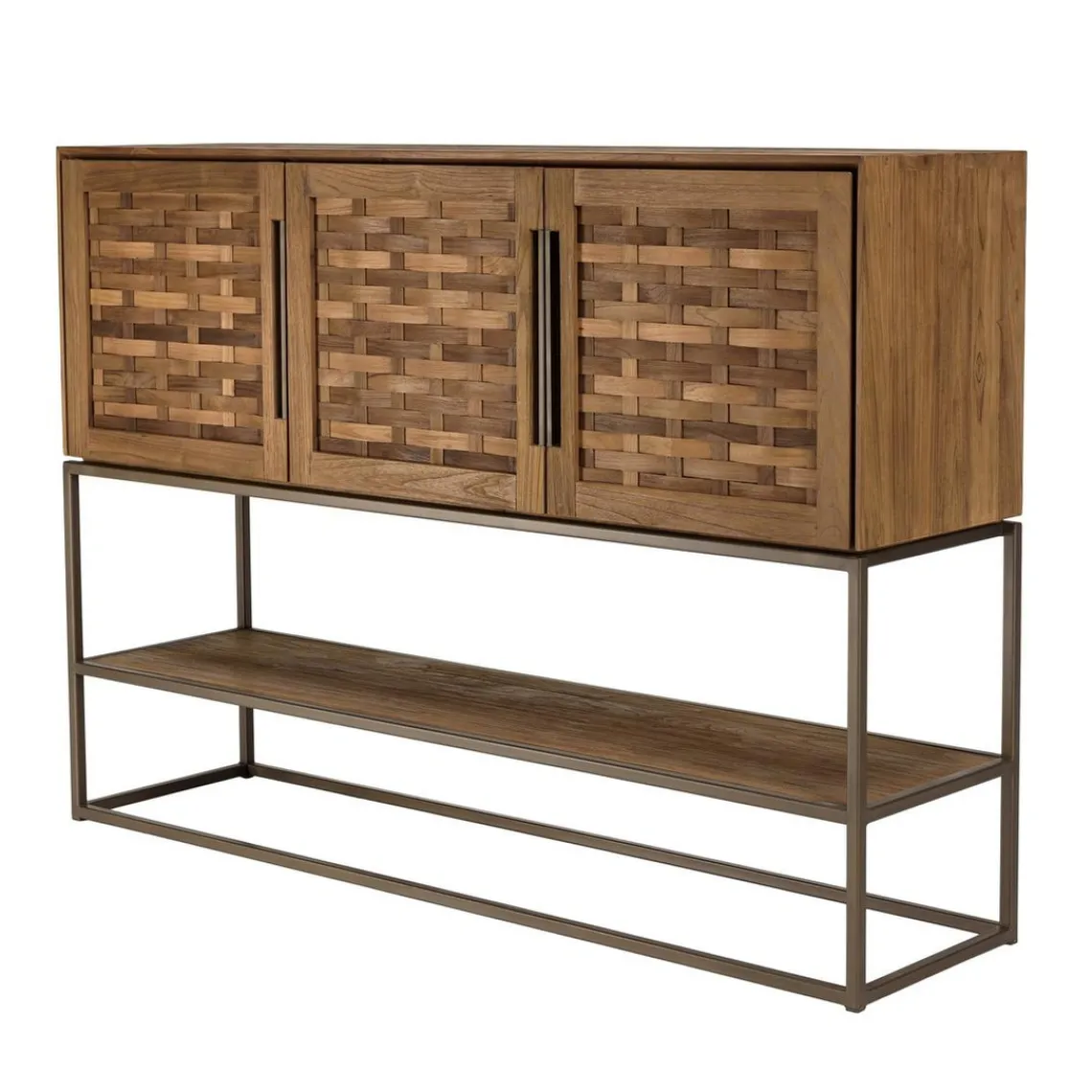 Macabane Buffet en bois de teck recyclé 3 portes Sale