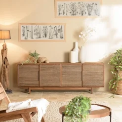 Macabane Buffet en bois de teck recyclé naturel 4 portes Hot