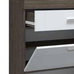 3S. x Home Buffet Haut 1 Tiroir Et 2 Portes Chêne Foncé Et Blanc Clearance