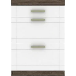 3S. x Home Buffet Haut 1 Tiroir Et 2 Portes Chêne Foncé Et Blanc Clearance