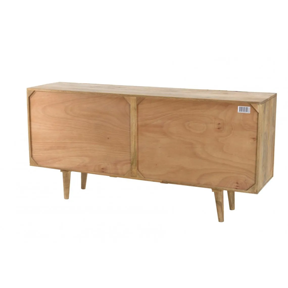 Macabane Buffet marron 5 portes bois de manguier et cannage naturel ISA Discount
