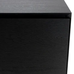 Macabane Buffet 4 portes 6 étagères pieds métal MAXENDRE Noir Best