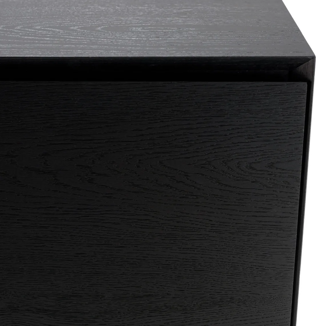 Macabane Buffet 4 portes 6 étagères pieds métal MAXENDRE Noir Best