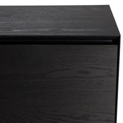 Macabane Buffet 2 portes 3 étagères pieds métal MAXENDRE Noir Best