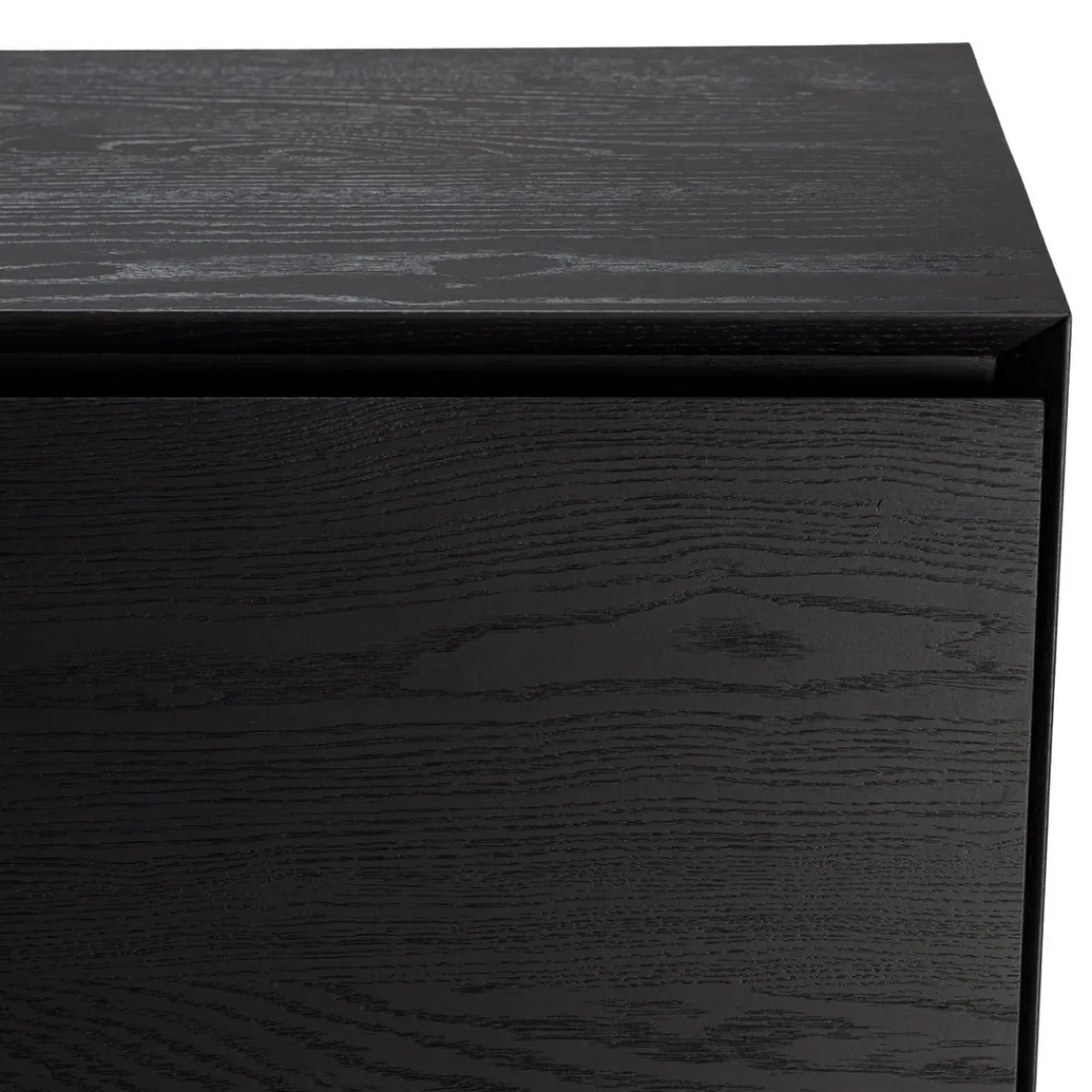 Macabane Buffet 2 portes 3 étagères pieds métal MAXENDRE Noir Best