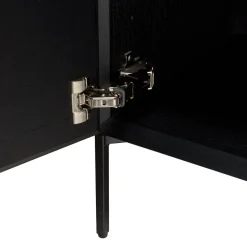 Macabane Buffet 2 portes 3 étagères pieds métal MAXENDRE Noir Best