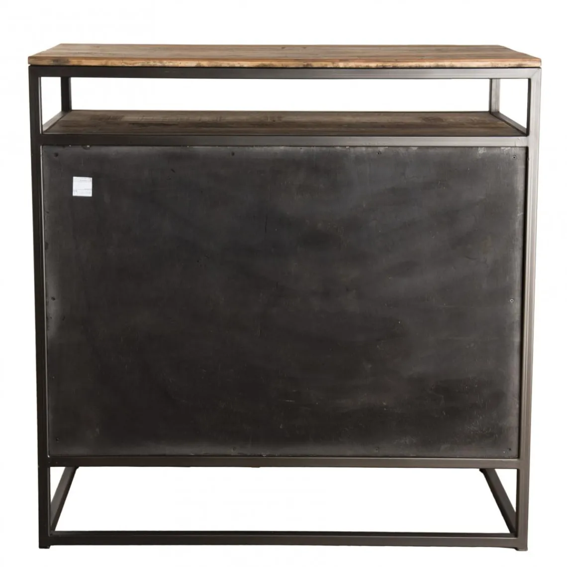 Macabane Buffet SIXTINE 2 Portes Et 1 Étagère Bois Teck Recyclé Acacia Mahogany Et Métal Clearance