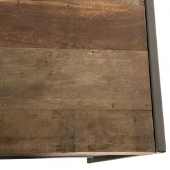 Macabane Bureau 1 Niche Et 1 Tablette Bois Teck Recyclé Acacia Mahogany Et Métal Outlet