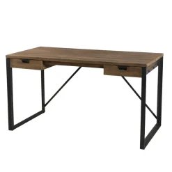 Macabane Bureau 2 tiroirs bois et métal - NASAI Best