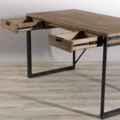 Macabane Bureau 2 tiroirs bois et métal - NASAI Best