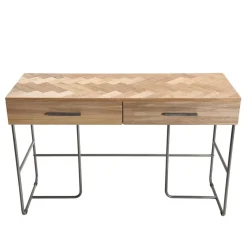 Macabane Bureau 2 tiroirs en bois et pieds métal Sale