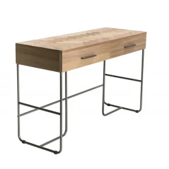 Macabane Bureau 2 tiroirs en bois et pieds métal Sale