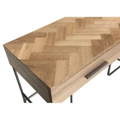 Macabane Bureau 2 tiroirs en bois et pieds métal Sale