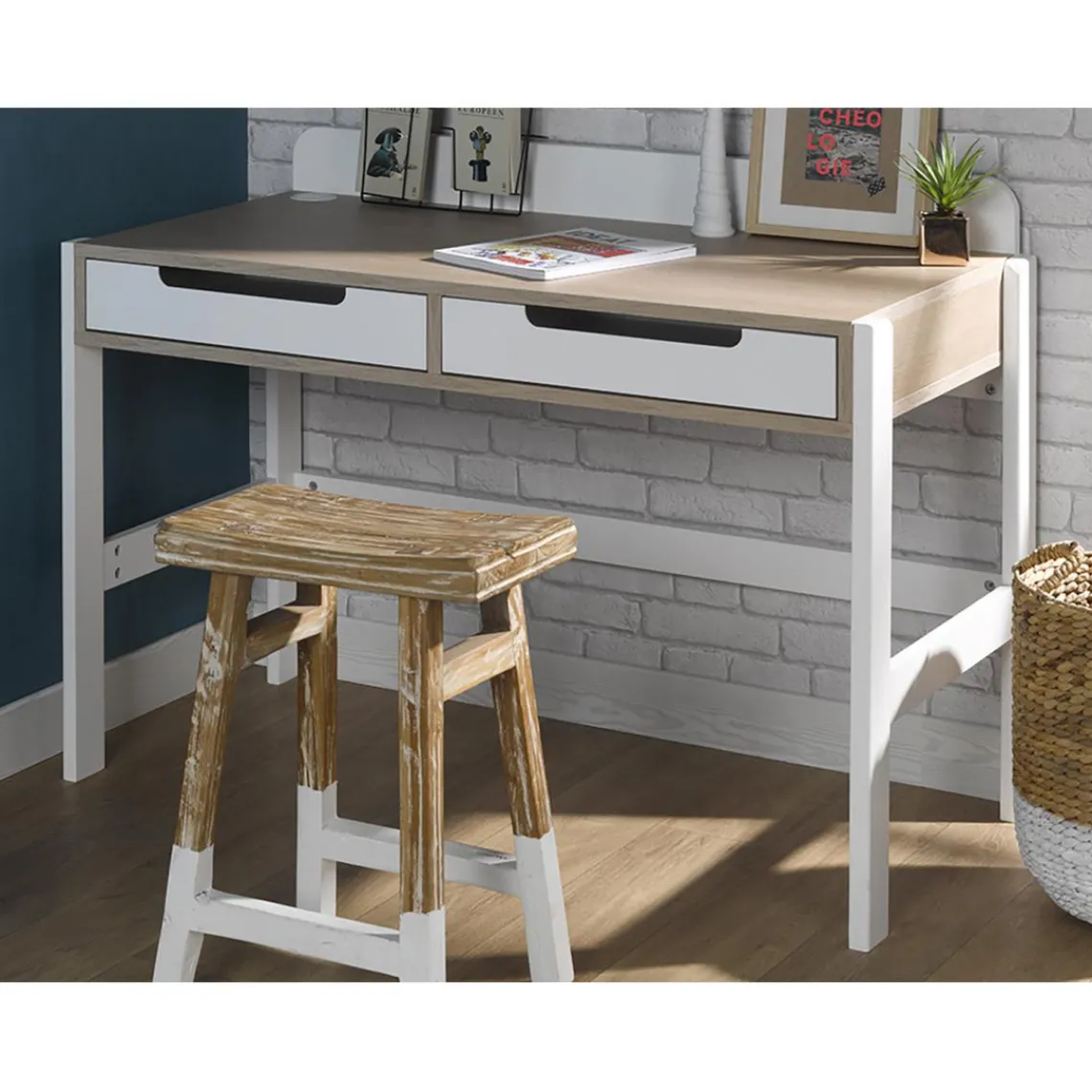 3S. x Home Bureau 2 tiroirs NOMADE