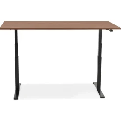 ALTEREGO Bureau assis debout électrique 'TRONIK' noir avec plateau en bois finition Noyer Best