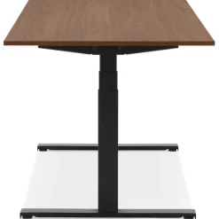 ALTEREGO Bureau assis debout électrique 'TRONIK' noir avec plateau en bois finition Noyer Best