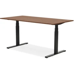 ALTEREGO Bureau assis debout électrique 'TRONIK' noir avec plateau en bois finition Noyer Best