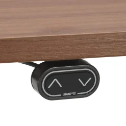 ALTEREGO Bureau assis debout électrique 'TRONIK' noir avec plateau en bois finition Noyer Best