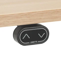 ALTEREGO Bureau assis debout électrique 'TRONIK' blanc avec plateau en bois finition naturelle Clearance