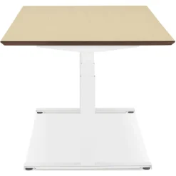 ALTEREGO Bureau assis-debout électrique 'BIONIK'avec plateau en bois finition naturelle et pied en métal blanc Hot