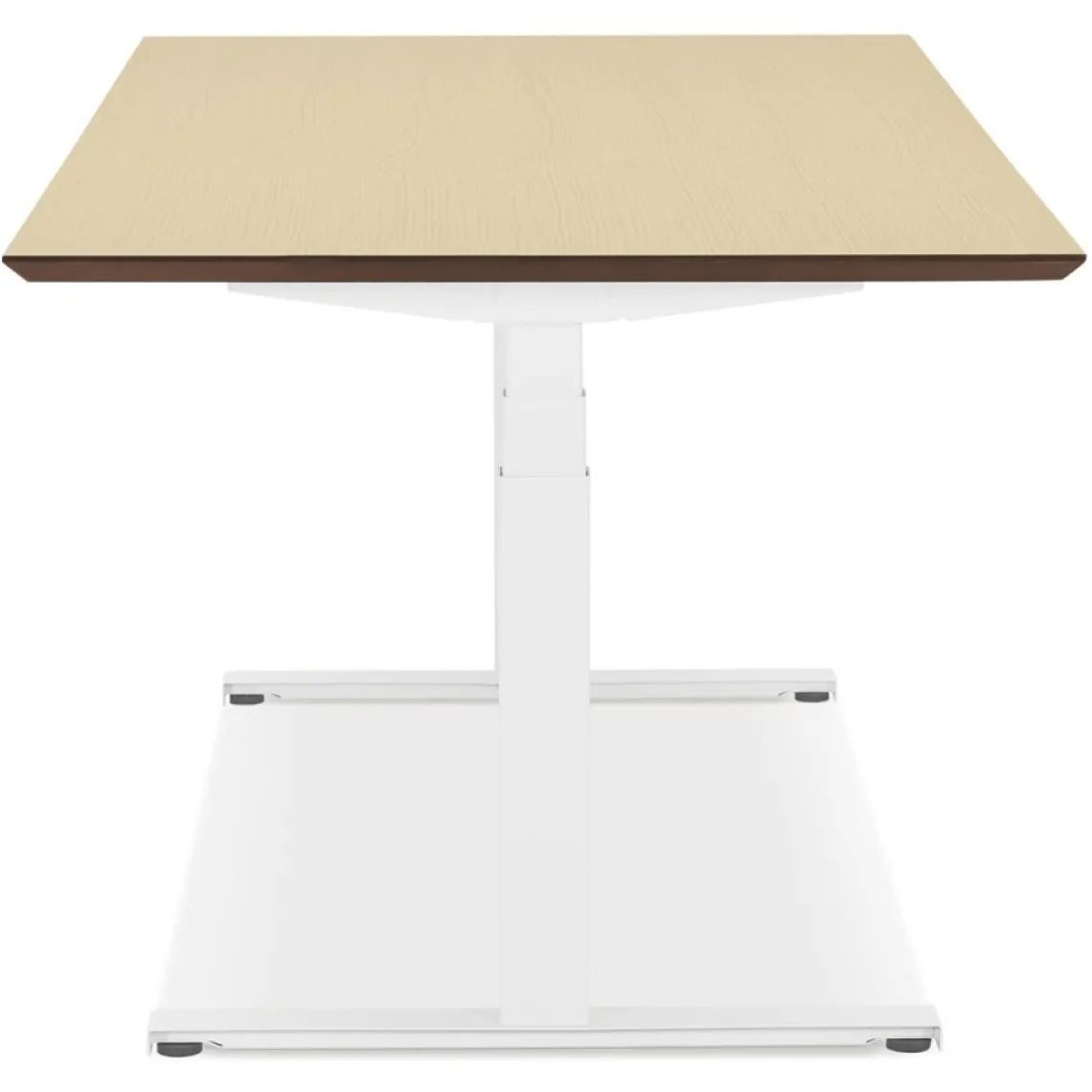 ALTEREGO Bureau assis-debout électrique 'BIONIK'avec plateau en bois finition naturelle et pied en métal blanc Hot