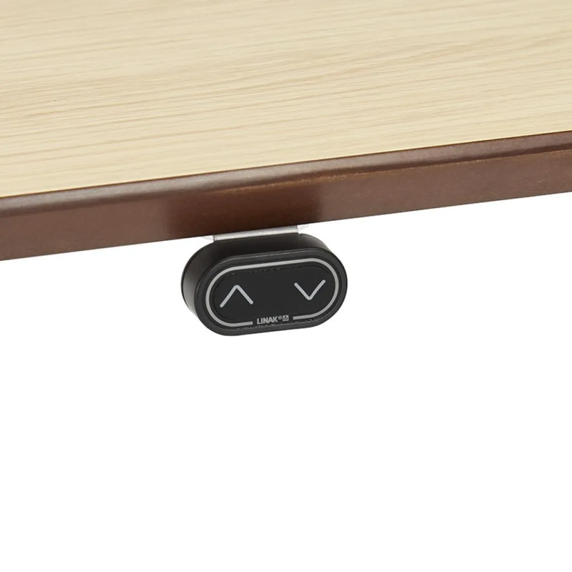 ALTEREGO Bureau assis-debout électrique 'BIONIK'avec plateau en bois finition naturelle et pied en métal blanc Hot