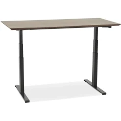 ALTEREGO Bureau assis-debout électrique 'BIONIK'avec plateau en bois finition Noyer et pied en métal noir Clearance
