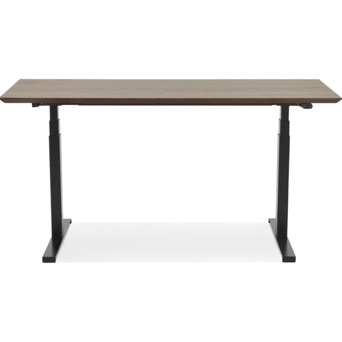 ALTEREGO Bureau assis-debout électrique 'BIONIK'avec plateau en bois finition Noyer et pied en métal noir Clearance